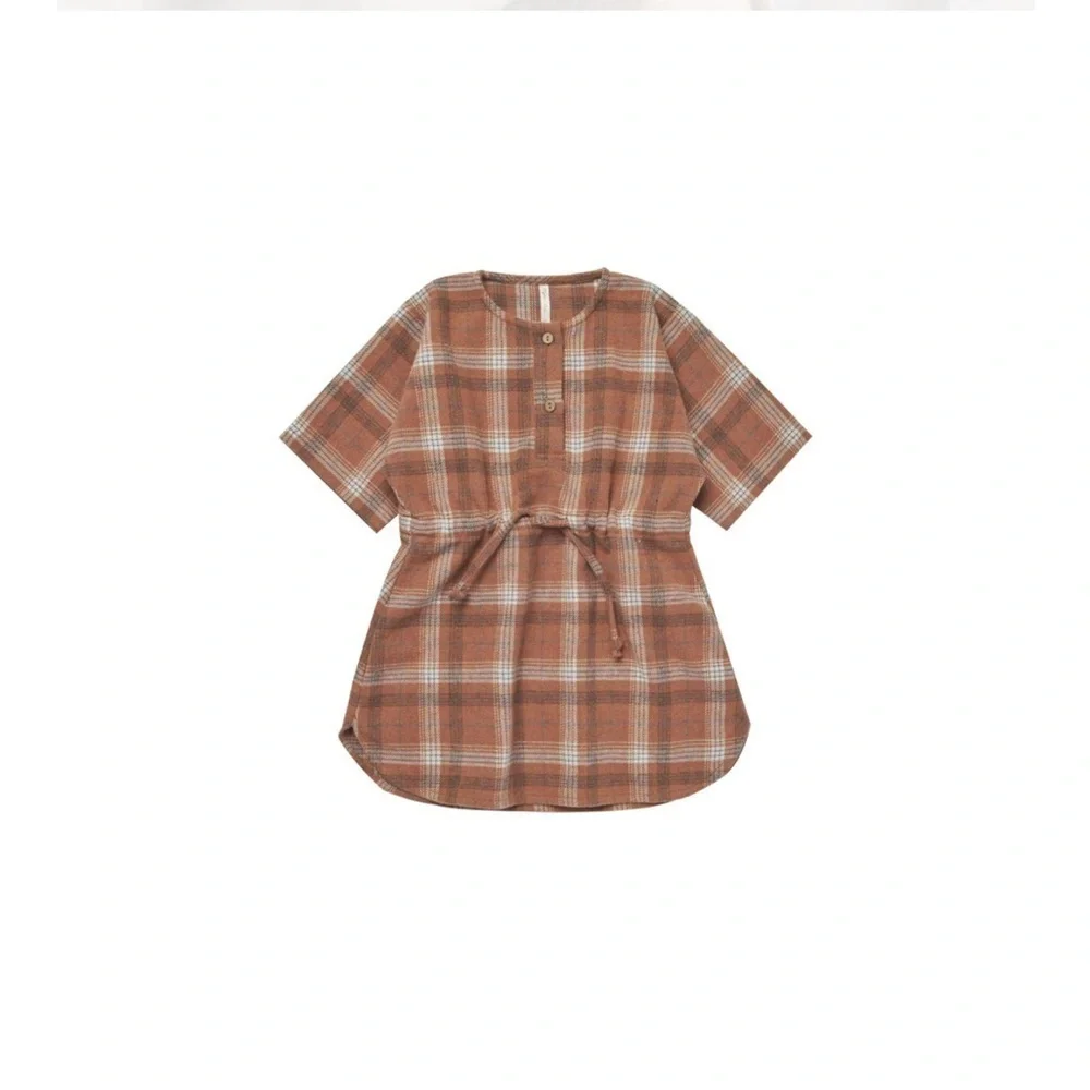 NWT RYLEE + CRU ELENI DRESS / BROWN PLAID 4-5
